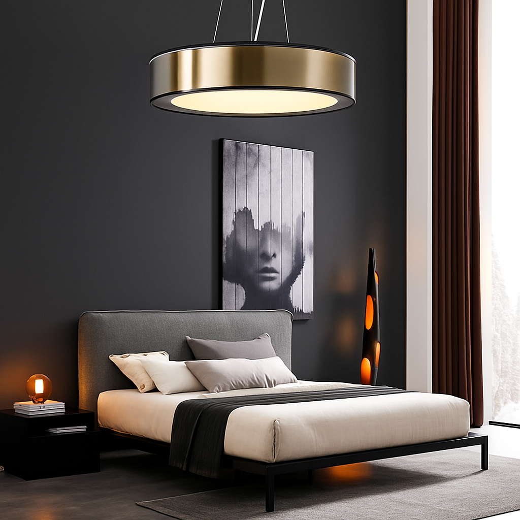 Post-modern copper pendant luxury decorative light nordic minimalist style - vue 8 sur 12