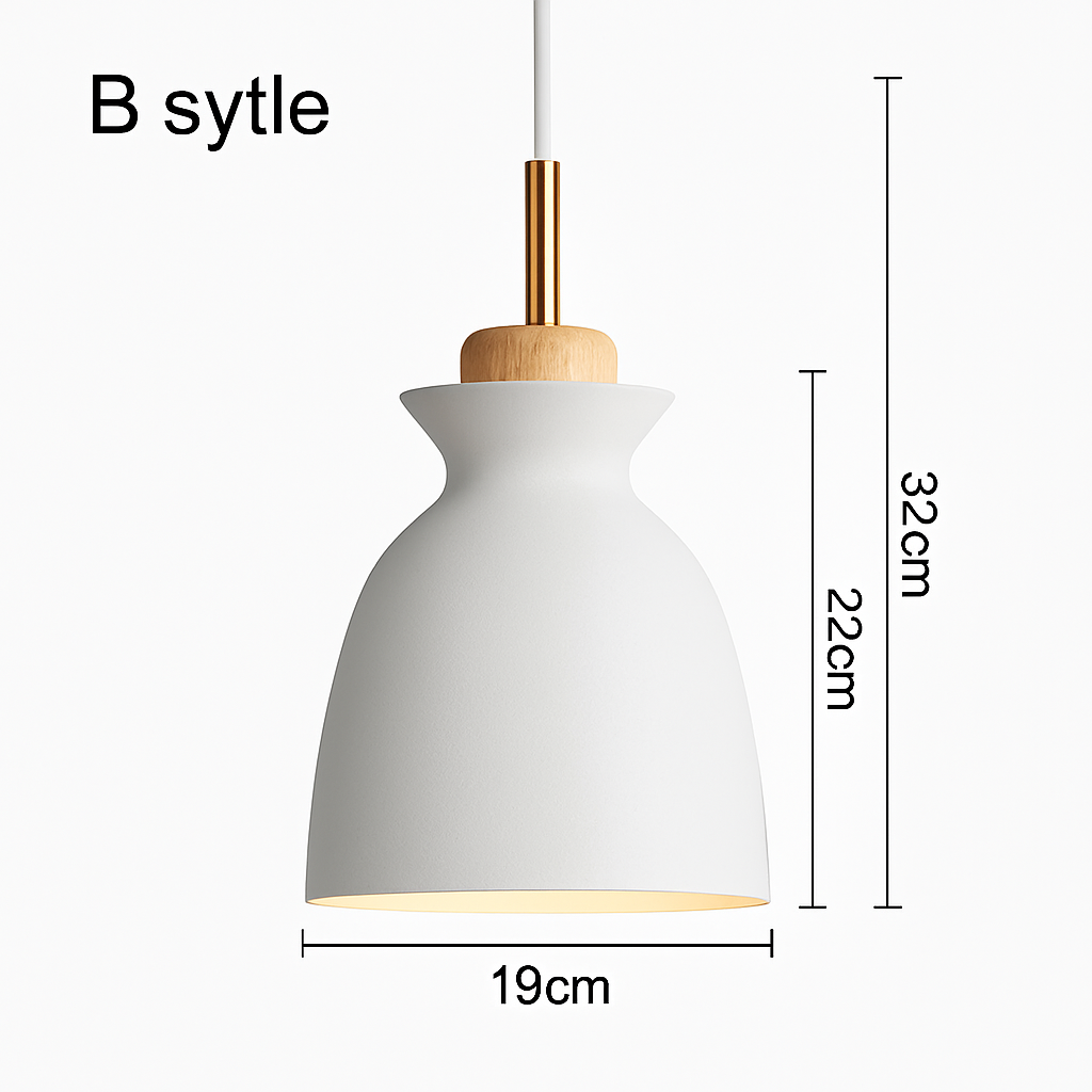 Coloured metal pendant light in various nordic shapes - vue 11 sur 18