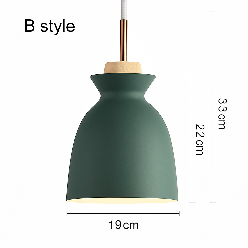 Coloured metal pendant light in various nordic shapes - vue 12 sur 18