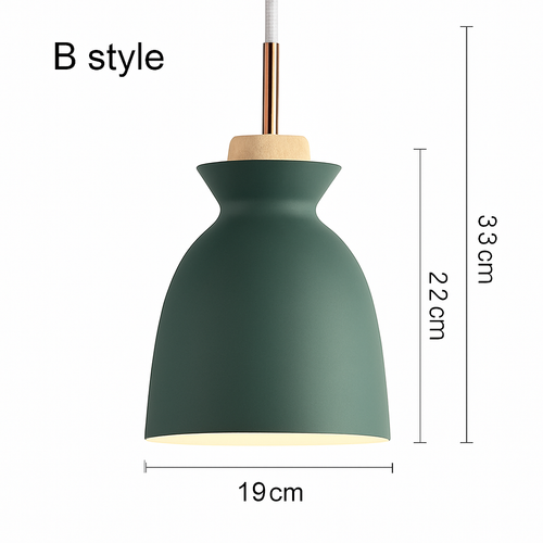 Coloured metal pendant light in various nordic shapes - vue 13 sur 18