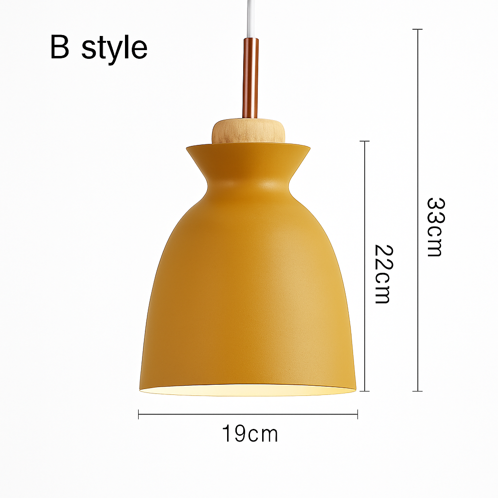 Coloured metal pendant light in various nordic shapes - vue 14 sur 18