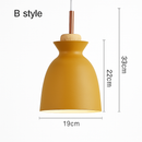 Coloured metal pendant light in various nordic shapes