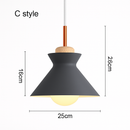 Coloured metal pendant light in various nordic shapes