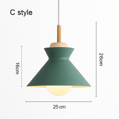 Coloured metal pendant light in various nordic shapes - vue 18 sur 18