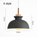 Coloured metal pendant light in various nordic shapes