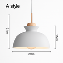 Coloured metal pendant light in various nordic shapes