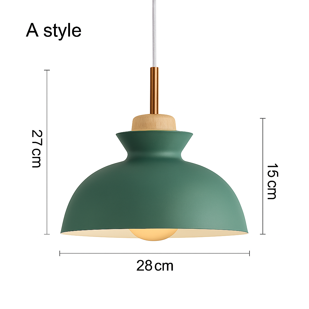 Coloured metal pendant light in various nordic shapes - vue 8 sur 18