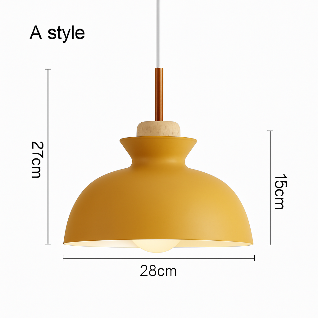 Coloured metal pendant light in various nordic shapes - vue 9 sur 18
