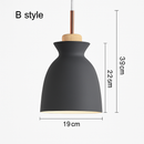 Coloured metal pendant light in various nordic shapes
