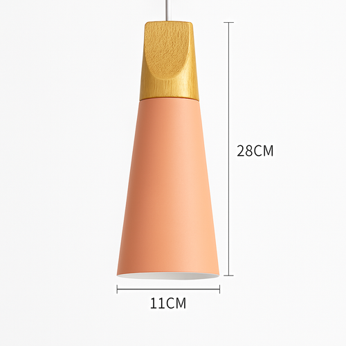 Coloured metal and wood pendant light in various Nordic shapes - vue 12 sur 27