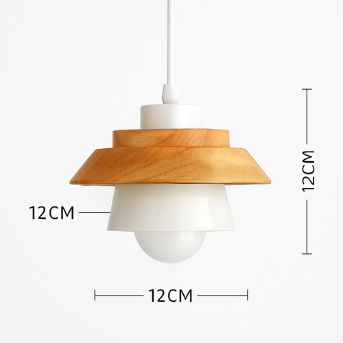 Coloured metal and wood pendant light in various Nordic shapes - vue 23 sur 27
