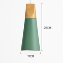 Coloured metal and wood pendant light in various Nordic shapes