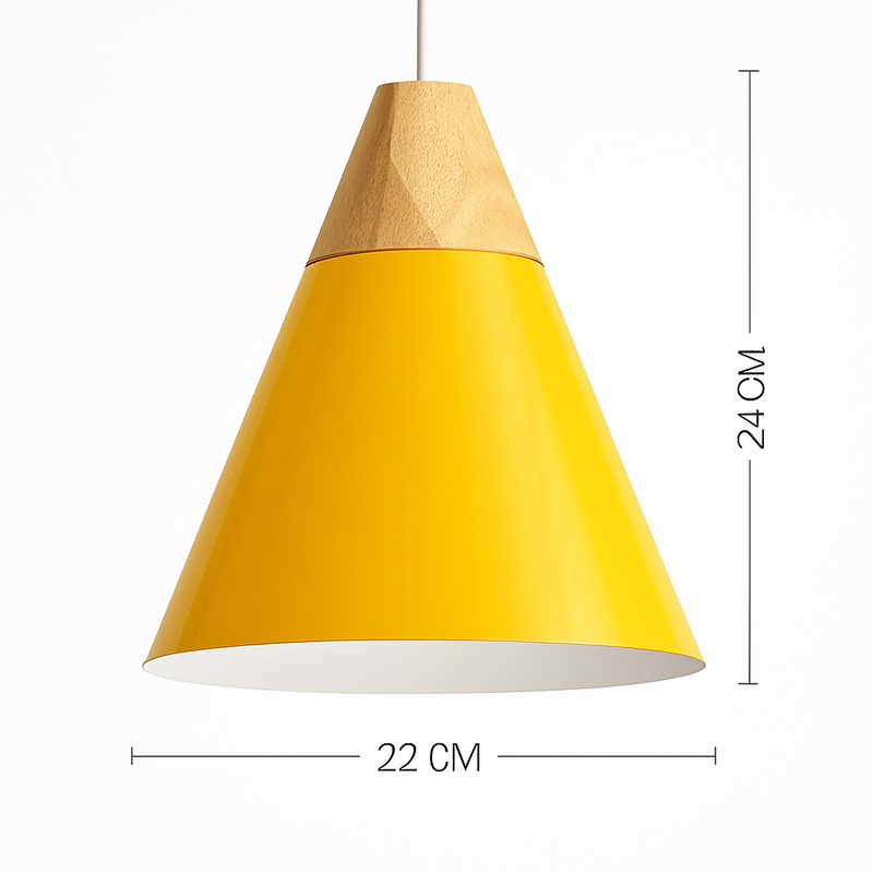 Suspension en métal coloré et bois de plusieurs formes Nordic