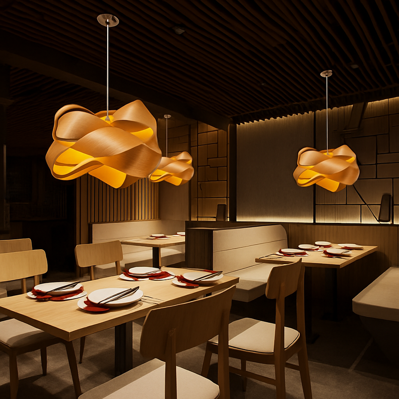 suspension en peau de bois créative d'asie du sud-est moderne et simple