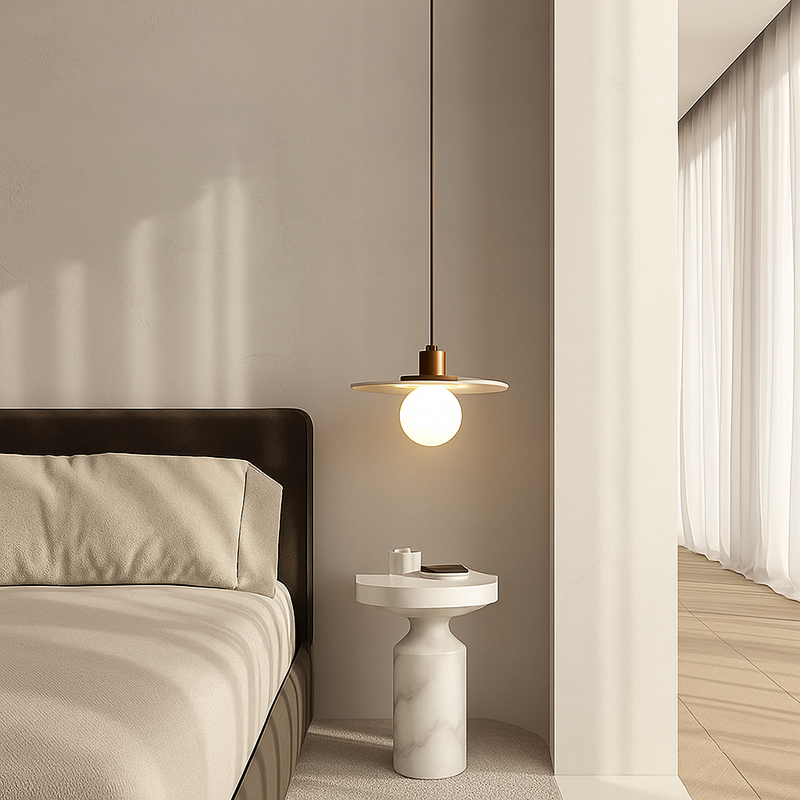 Suspension en pierre de travertin jaune de style japonais Suspension de chevet de chambre à coucher Suspension rétro d'allée de restaurant