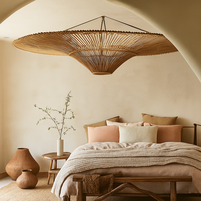 Suspension en rotin janpanais Wabi Sabi