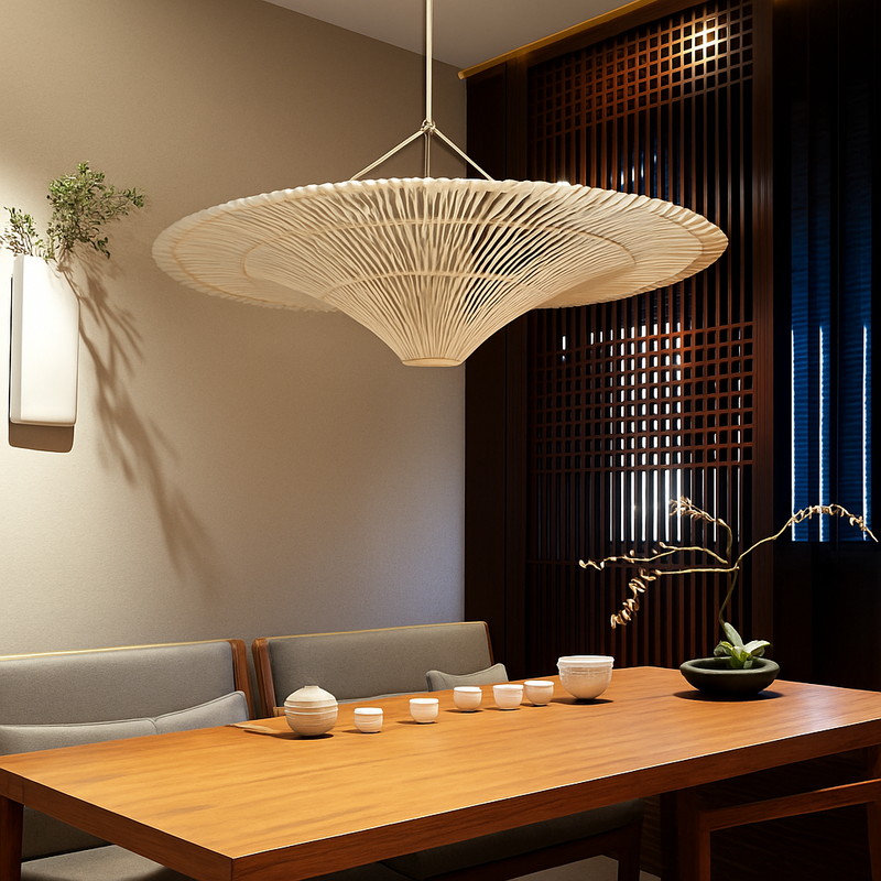 Suspension en rotin janpanais Wabi Sabi