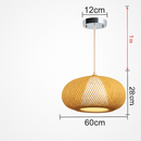Suspension en rotin LED avec abat-jour arrondi