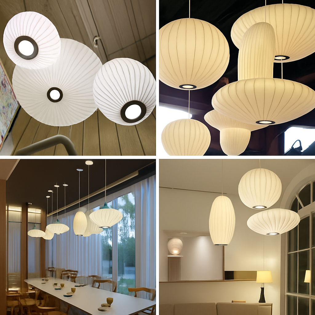 suspension en soie design pour éclairage intérieur moderne - vue 11 sur 27