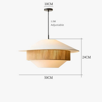 Vintage fabric pendant light with hemp rope, country style