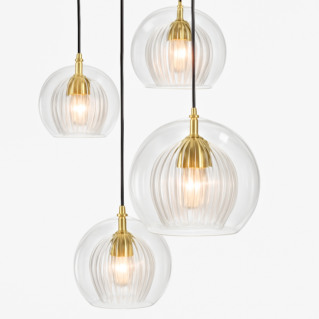 Suspension en verre au design industriel Simple et moderne