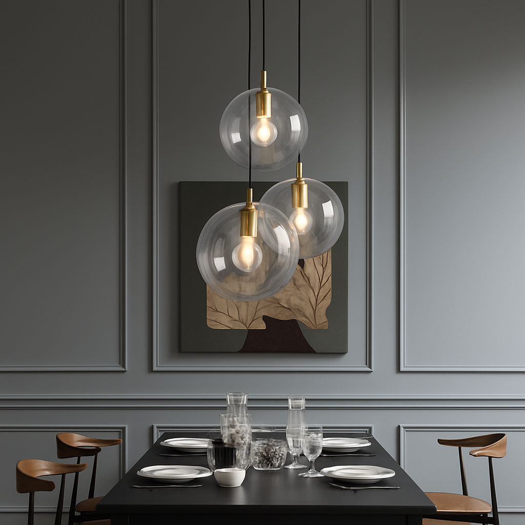 Suspension en verre au design industriel Simple et moderne - vue 6 sur 15