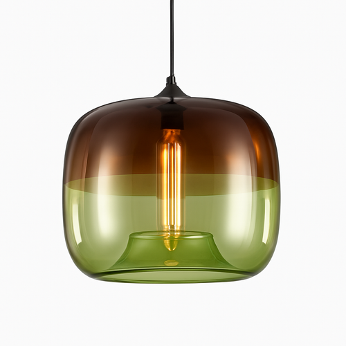 Suspension en verre coloré design à LED Apple