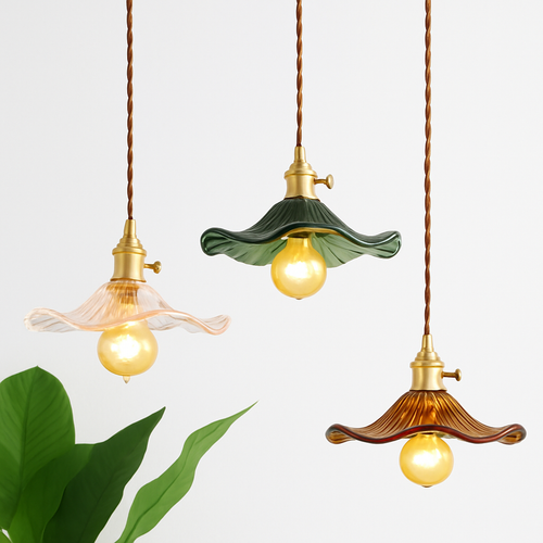suspension en verre coloré style nordique pour intérieur moderne