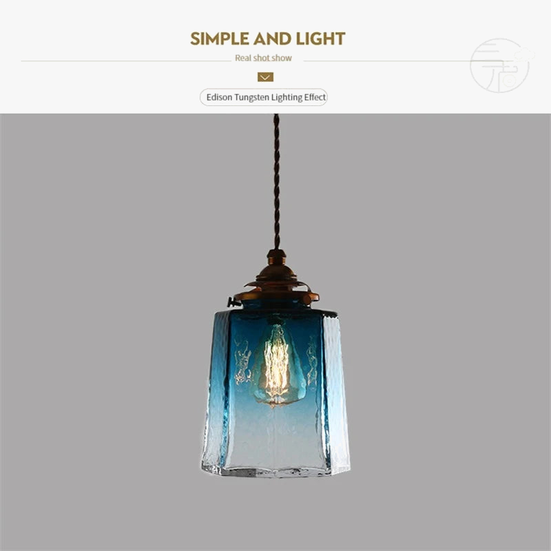 suspension en verre de cuivre luxueuse luminaire antique
