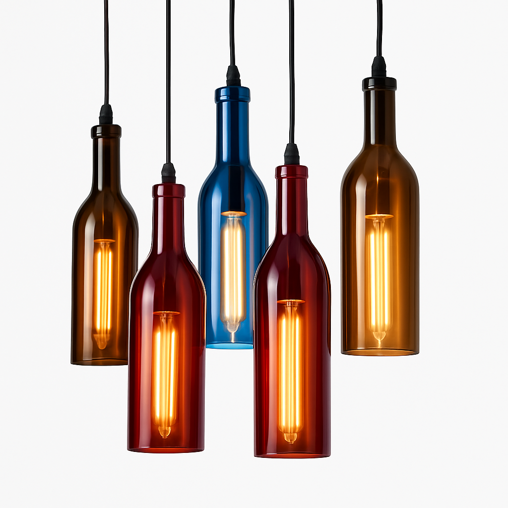suspension en verre design pour bouteille de vin moderne - vue 4 sur 18