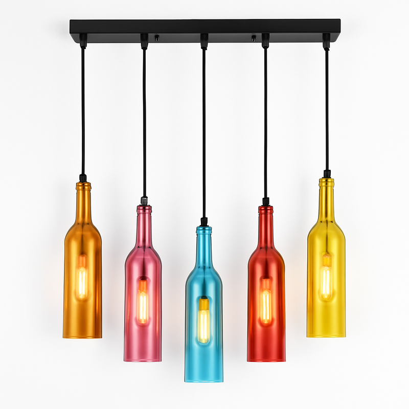 suspension en verre design pour bouteille de vin moderne