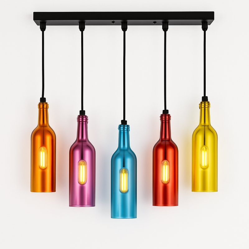 suspension en verre design pour bouteille de vin moderne