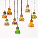suspension en verre mosaïque bonhomme de neige artisanale asiatique boho