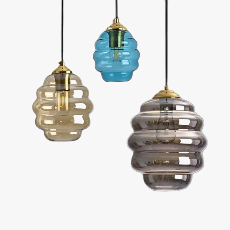 suspension en verre teinté design moderne pour éclairage intérieur