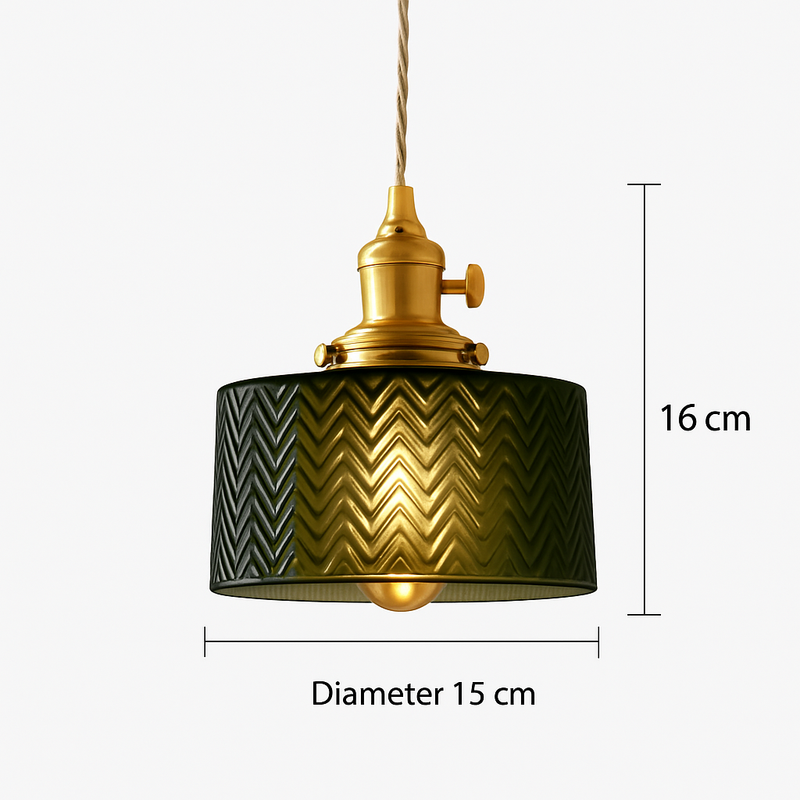 Suspension en verre vert scandinave