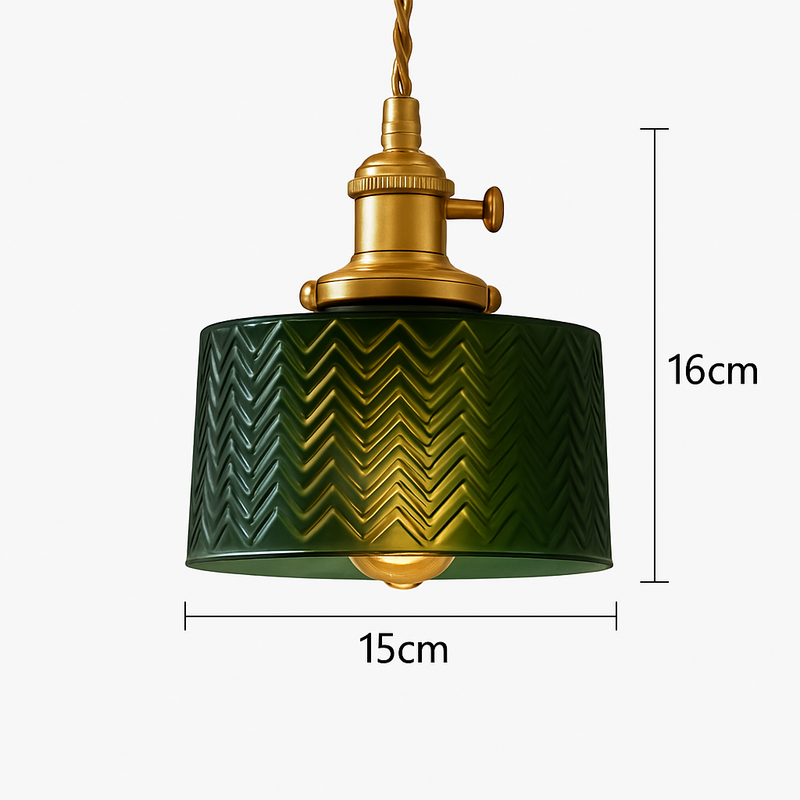 Suspension en verre vert scandinave