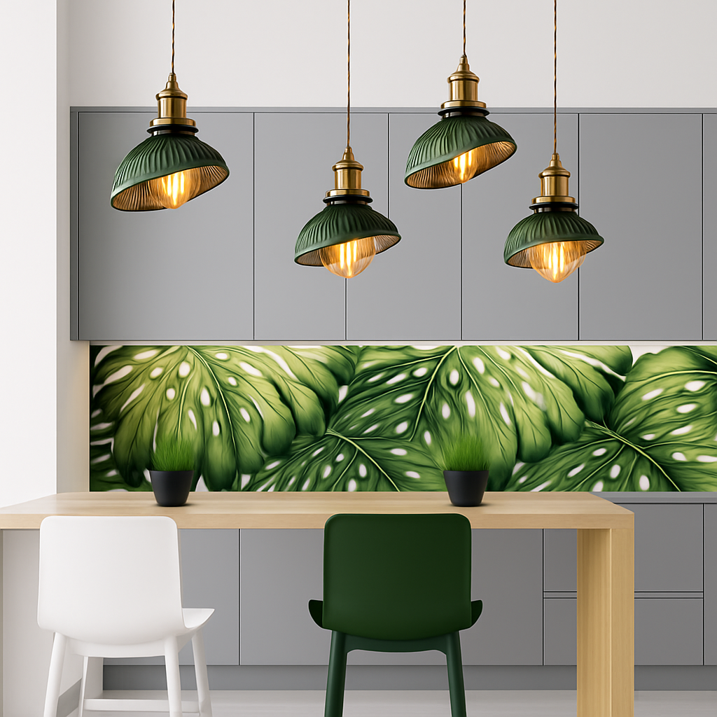 Suspension en verre vert scandinave - vue 5 sur 30