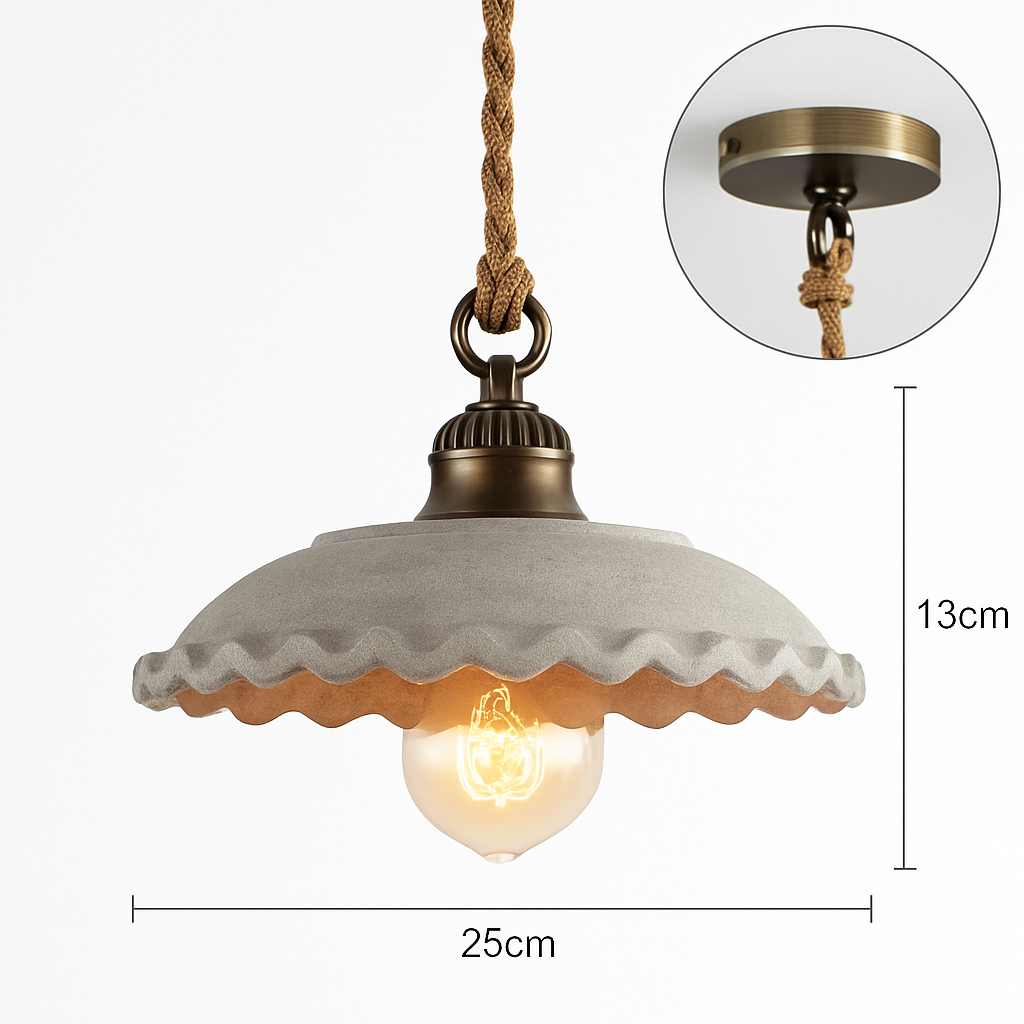Loft style vintage flower pendant lamp in ceramic - vue 12 sur 14