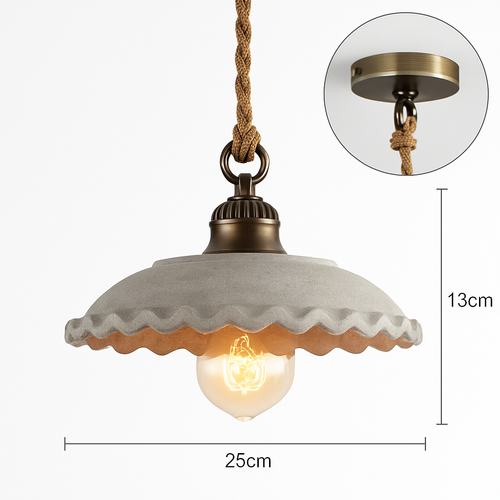 Loft style vintage flower pendant lamp in ceramic - vue 13 sur 14