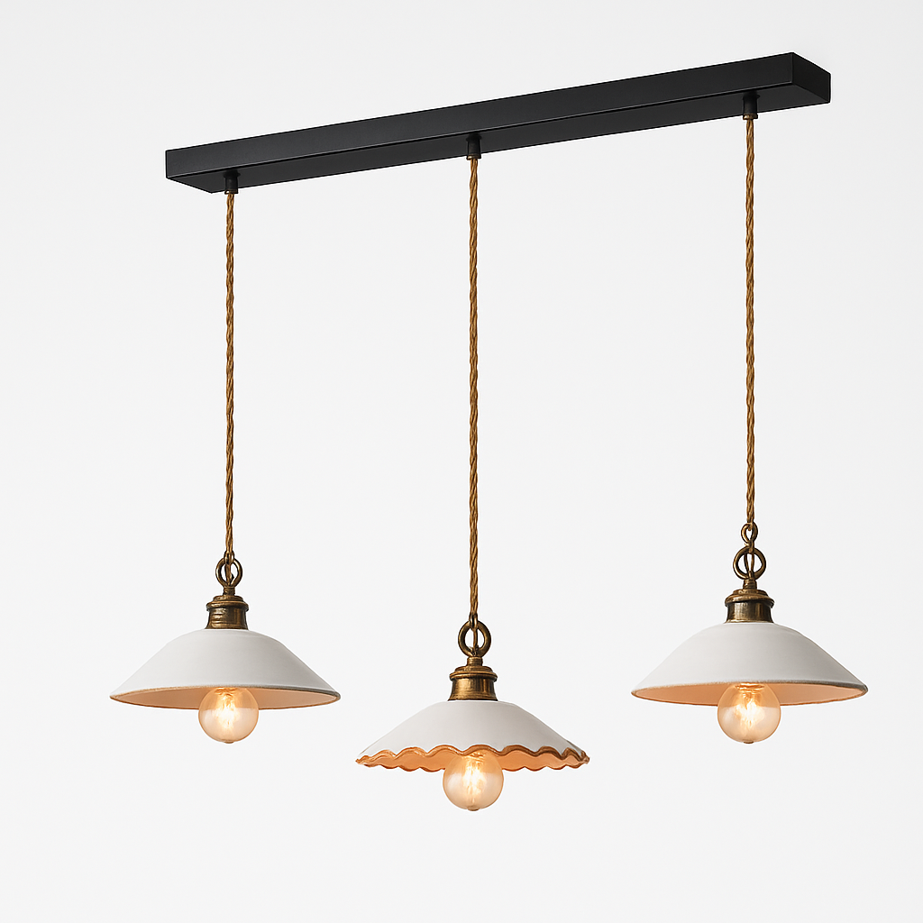 Loft style vintage flower pendant lamp in ceramic - vue 14 sur 14