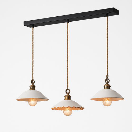 Loft style vintage flower pendant lamp in ceramic - vue 15 sur 14