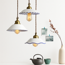 Loft style vintage flower pendant lamp in ceramic