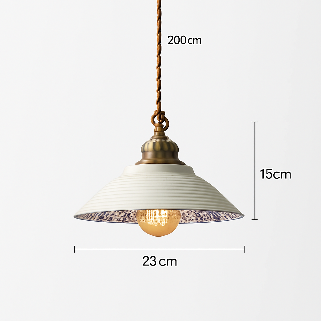 Loft style vintage flower pendant lamp in ceramic