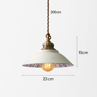 Loft style vintage flower pendant lamp in ceramic