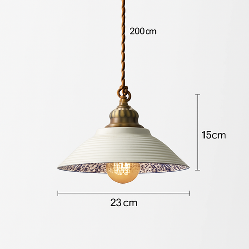 Loft style vintage flower pendant lamp in ceramic