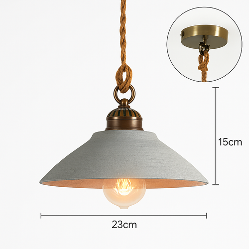 Loft style vintage flower pendant lamp in ceramic - vue 11 sur 14