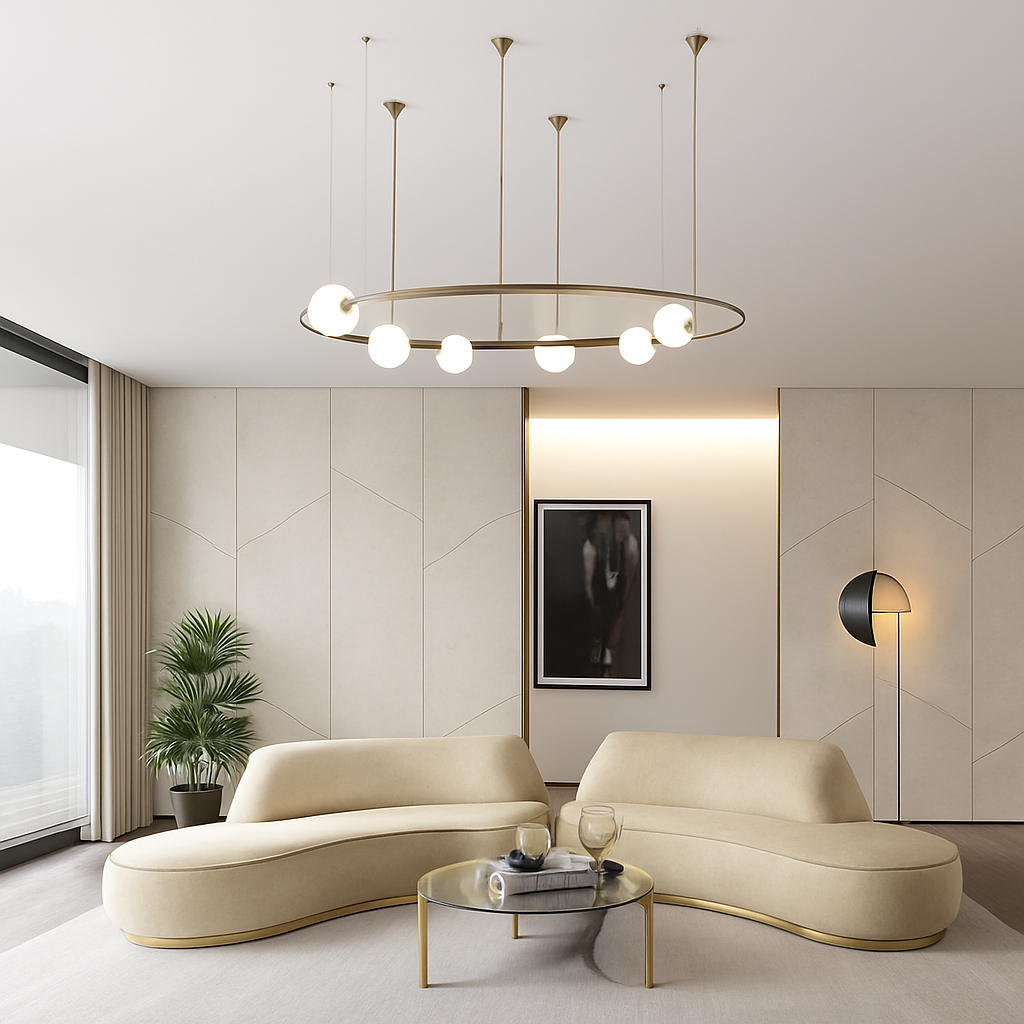 suspension globe post-moderne pour projet d'hôtel winfordo - vue 5 sur 8