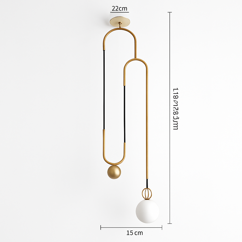 suspension industrielle nordique extensible design boule de verre - vue 7 sur 7