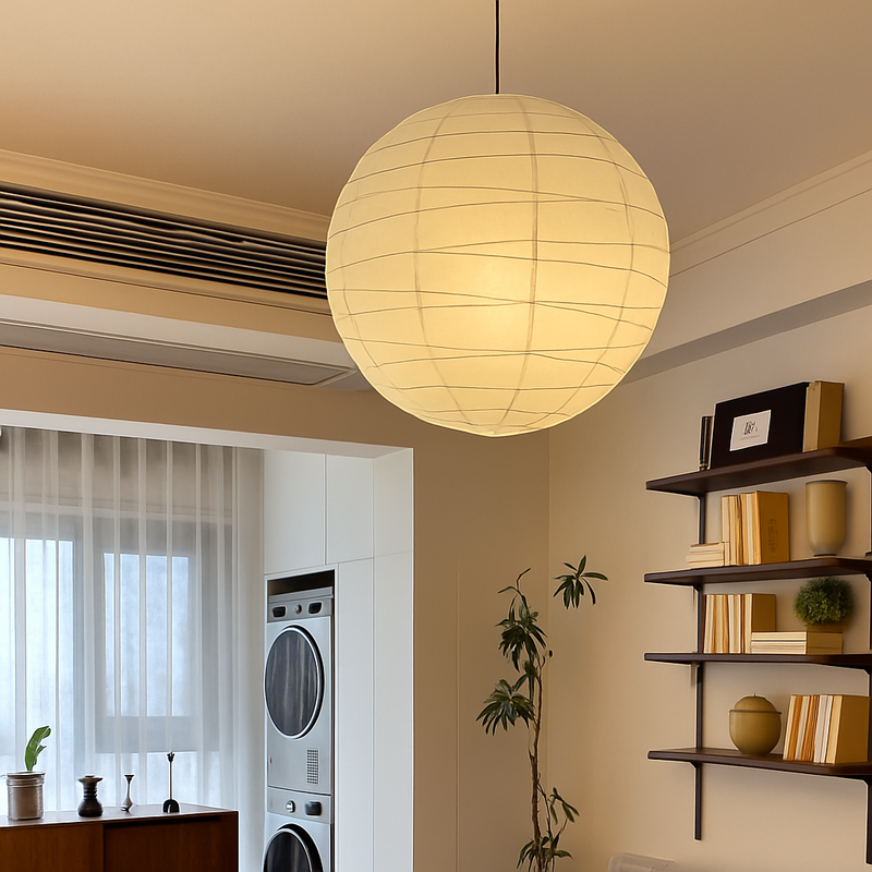 suspension japonaise en papier de riz style wabi sabi décoratif