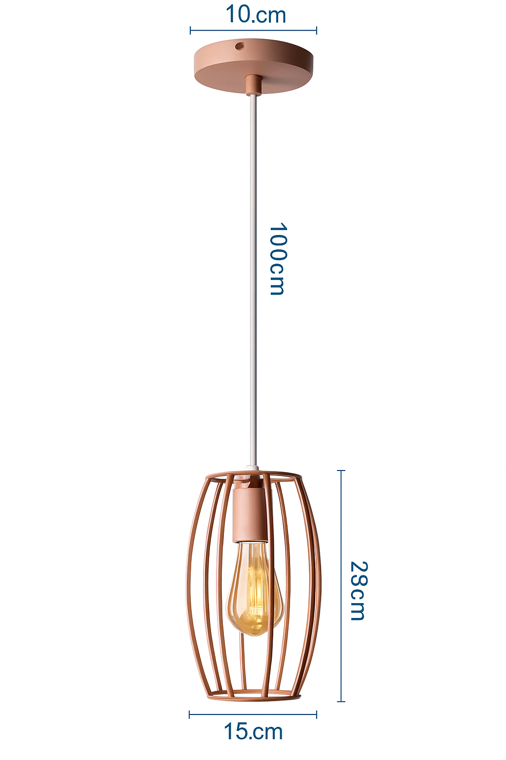 Suspension lampara de techo colgante éclairage suspendu moderne Cage en fer Loft cuisine salon suspension E27 or Rose - vue 12 sur 27